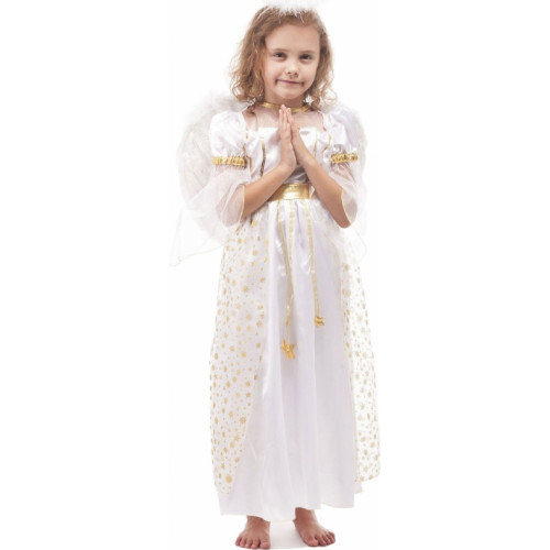 Strój Aniołek Anioł Skrzydła Sukienka Aureola kostium dla dziecka 110-116					