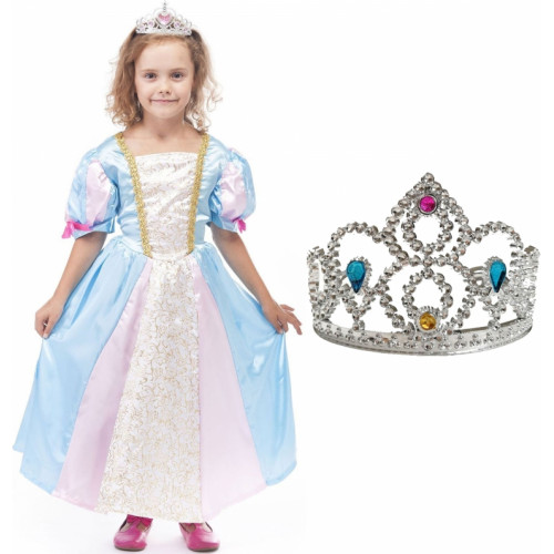 Strój Księżniczka Sukienka Korona Roszpunka dla dziecka 134-140cm					