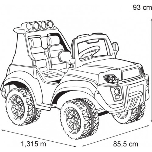 Feber Duży Jeep samochód na akumulator 12V światła					