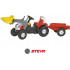 Rolly Toys rollyKid Traktor na pedały STEYR czerwony z łyżką i przyczepą					