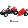 Rolly Toys rollyKid Traktor na pedały STEYR czerwony z łyżką i przyczepą					