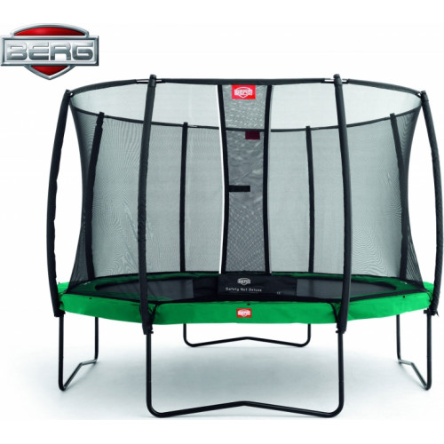 BERG Trampolina Champion Green 430 cm siatka Deluxe Twinspring Gold					