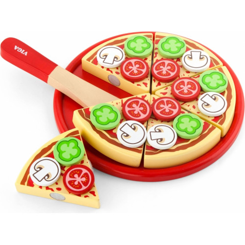 Drewniana Pizza do krojenia z dodatkami Viga Toys					