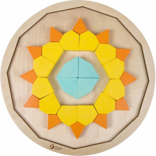 CLASSIC WORLD Drewniane Kolorowe Klocki Mandala					