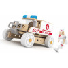 Klocki Konstrukcyjne Ambulans Karetka Samochodzik Dla Dzieci Classic World Drewniany					