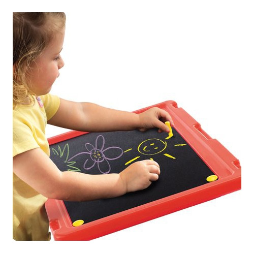 Kolorowa skrzynia na zabawki z tablicą Crayola + Zestaw Magnetycznych literek i cyferek Gratis					