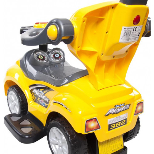 Jeździk Mega car z popychaczem - żółty