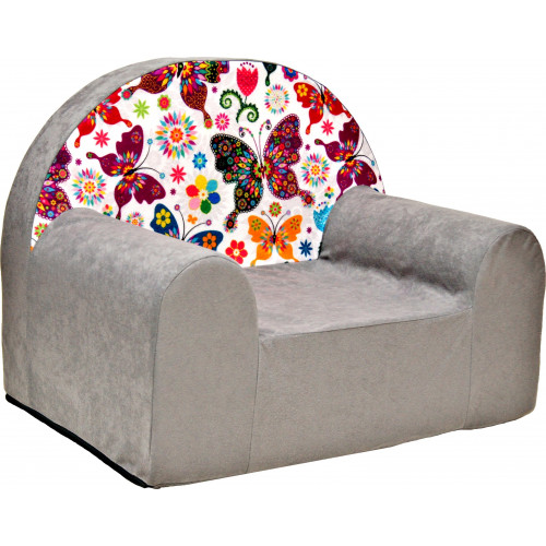 Fotelik kanapa piankowa dziecięca - Kolorowe motyle