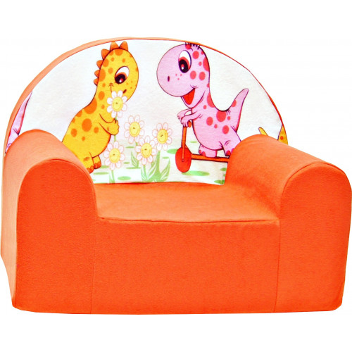 Fotelik kanapa piankowa dziecięca - Słoniki pomarańczowy