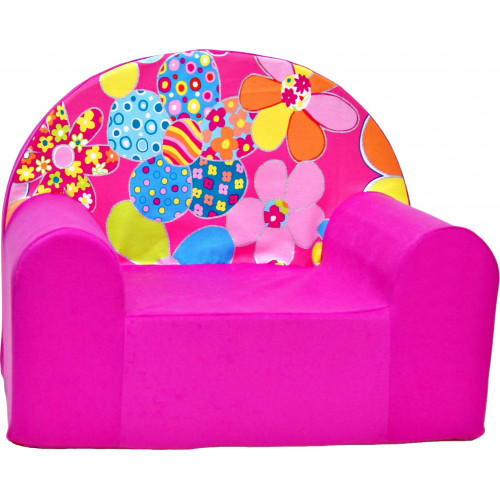Fotelik kanapa piankowa dziecięca - Słoniki różowy