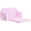 Sofka dziecięca rozkładana kanapa piankowa - Serca różowe