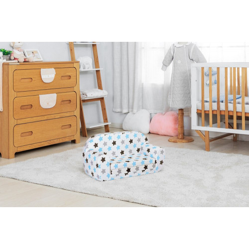 Sofka dziecięca rozkładana kanapa piankowa - Malinowy w białe kropki