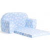 Sofka dziecięca rozkładana kanapa piankowa - Błękitny w białe chmurki z drabinką