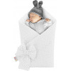 Rożek niemowlęcy bawełniany otulacz dziecięcy becik - SZARE KROPKI