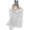 Rożek niemowlęcy bawełniany otulacz dziecięcy becik - SERCA MIĘTOWE