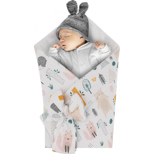 Rożek niemowlęcy bawełniany otulacz dziecięcy becik - LAS