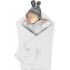 Rożek niemowlęcy bawełniany otulacz dziecięcy becik - SZARY GWIAZDOZBIÓR NA BIAŁYM TLE