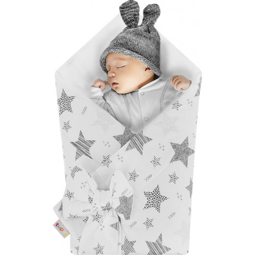 Rożek niemowlęcy bawełniany otulacz dziecięcy becik - GWIAZDOZBIÓR MAXI