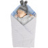 Rożek niemowlęcy Minky i Bawełna otulacz pluszowy - Sowy nocą niebieskie