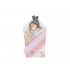 Rożek niemowlęcy Minky i Bawełna otulacz pluszowy - Miś przyjaciel różowy