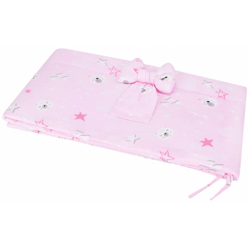 Bawełniana pościel różowa do łóżeczka dziecięcego niemowlęca