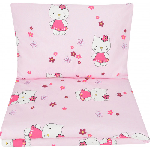 Wzór Hello Kitty - Bawełniana pościel do łóżeczka dziecięcego