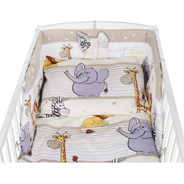 Pościel do łóżeczka niemowlęca dziecięca poszewki 120x90 - Safari brąz