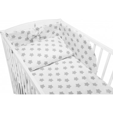 Pościel do łóżeczka niemowlęca dziecięca poszewki 120x90 - Pierniki szare na białym