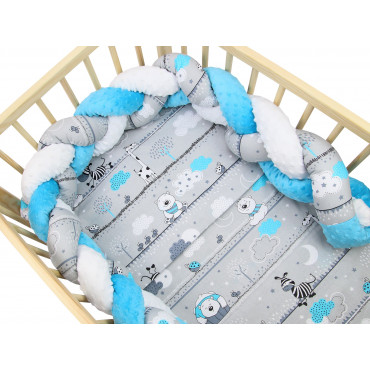 Pościel do łóżeczka niemowlęca dziecięca poszewki 120x90 - Miś i zebra