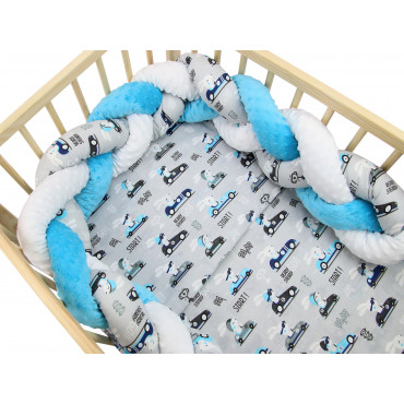 Pościel do łóżeczka niemowlęca dziecięca poszewki 120x90 - Auta z królikiem