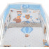 Pościel do łóżeczka dla dzieci wzór Sowy na rowerach niebieskie - Bawełna 100% - 135x100