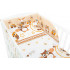 Beżowa pościel bawełniana w sowy do łóżeczka dziecięcego - 135x100