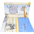Bawełniana pościel dziecięca do łóżeczka - wzór Safari niebieskie - 135x100