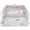 Bawełniana pościel do łóżeczka dziecięcego - ZEBRY I ŻYRAFY BEŻ - 135x100