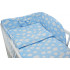 Bawełniana pościel do łóżeczka dziecięcego - BŁĘKITNY W BIAŁE CHMURKI Z DRABINKĄ - 135x100