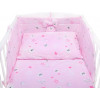 Bawełniana pościel różowa do łóżeczka dziecięcego niemowlęca - 135x100