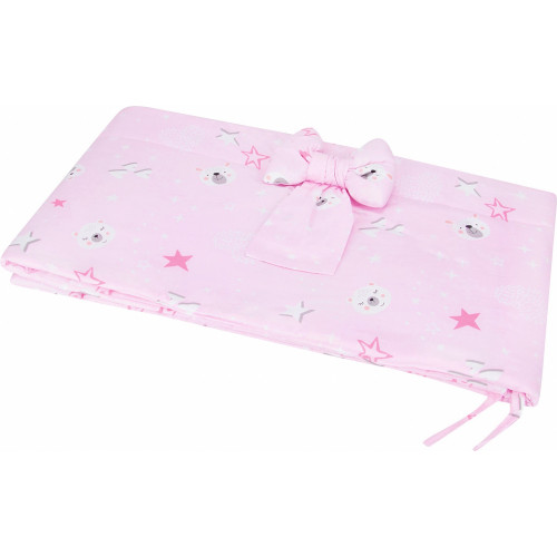 Bawełniana pościel różowa do łóżeczka dziecięcego niemowlęca - 135x100