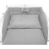 Ochraniacz na szczebelki 180x35 do łóżeczka Obleczenie wiązany Bawełna - Szary w białe kropki