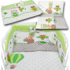 Sowy na rowerach zielone - bawełniana pościel dziecięca do łóżeczka - 120x90
