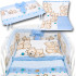 Dziecięca bawełniana pościel do łóżeczka z kolekcji Miś przyjaciel niebieski - 120x90
