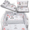 Bawełniana pościel do łóżeczka dziecięcego - ZEBRY I ŻYRAFY SZARA - 120x90