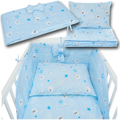 Bawełniana pościel dziecięca w kolorze niebieskim - antyalergiczna i ciepła! - 120x90