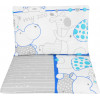 Komplet bawełnianej pościeli dziecięcej do łóżeczka - Zoo niebieskie - 120x90