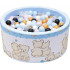 Suchy basenik z kulkami piłeczkami piłkami dla dzieci niemowląt 90x40 - 200 kulek - Miś przyjaciel niebieski