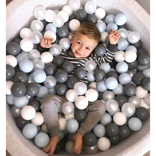 Basenik z kulkami piłeczkami piłkami dla dzieci niemowląt 90x40 - 200 kulek - Miś przyjaciel niebieski