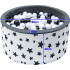 Basenik z kulkami piłeczkami piłkami dla dzieci niemowląt 90x40 - 200 kulek - Szary w białe kropki