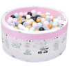 Basenik z kulkami piłeczkami piłkami dla dzieci niemowląt 90x40 - 200 kulek - Zebra żyrafa róż