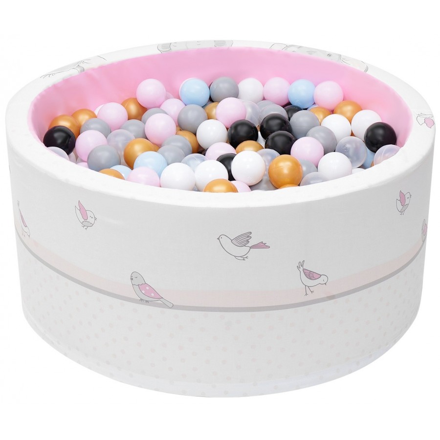 Pokrowiec poszycie na suchy basenik z kulkami piłeczkami dla dzieci niemowląt 90x40 - Słonik różowy