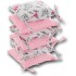 Ochraniacz do łóżeczka modułowy 6 poduszek Bawełna + Minky - Łapacze snów szare z jaskółką + minky różowe