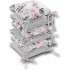 Ochraniacz do łóżeczka Modułowy, 6 poduszek - Kwiaty różowe + minky szare